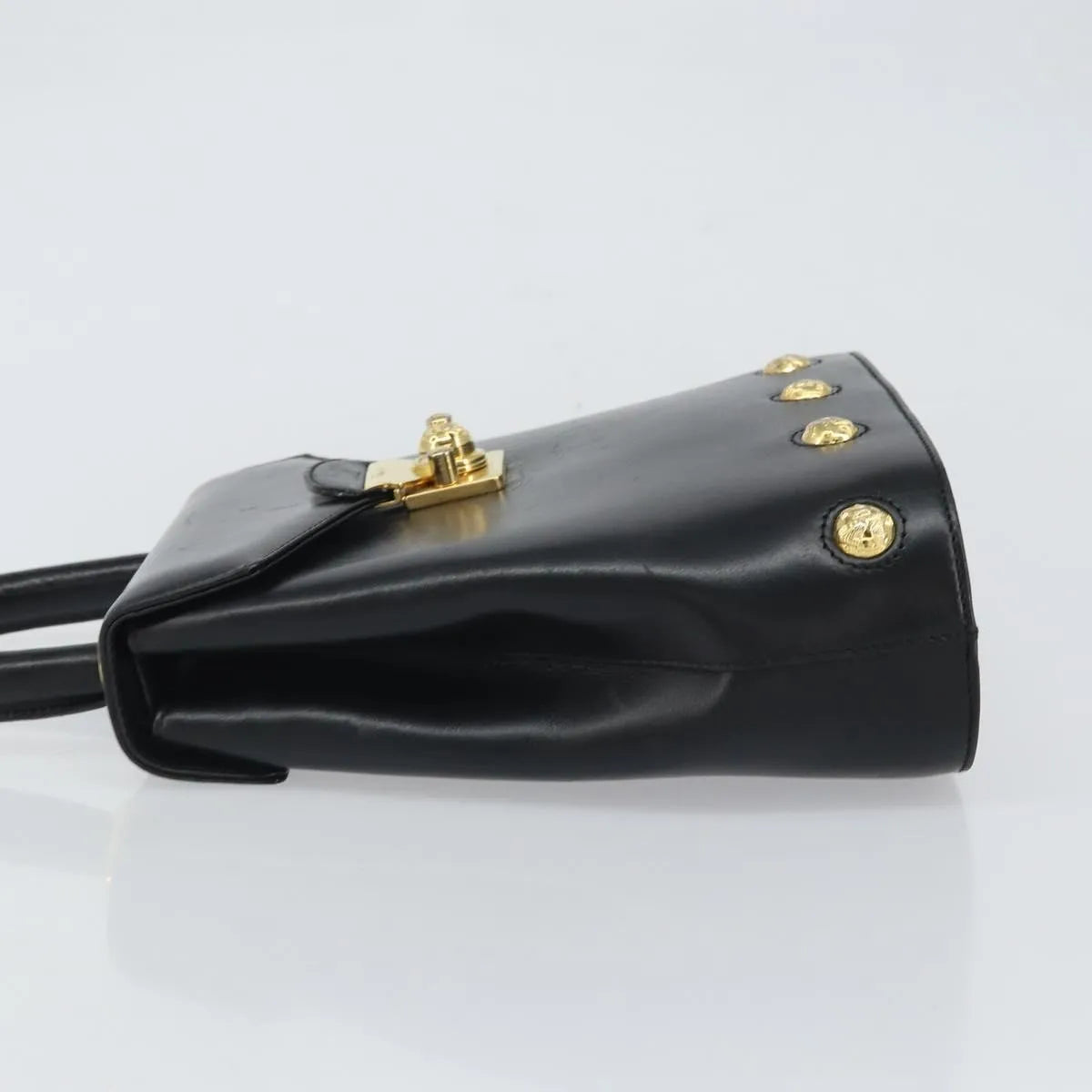Salvatore Ferragamo Vintage Leather Black Leather Handbag (Pre-Owned)