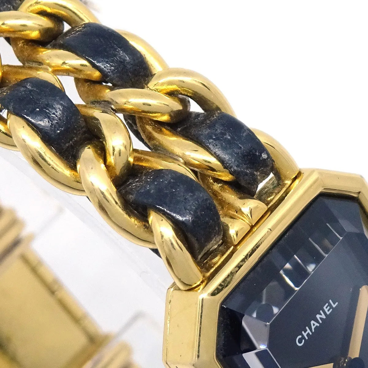 Chanel Premiere Rock Quartz Plated Metal And Leather Watch (Pre-Owned)