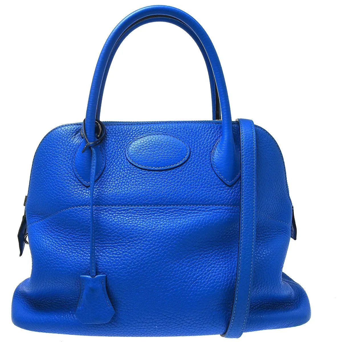 Hermes Bolide Clemence Blue Leather Handbag (Pre-Owned)
