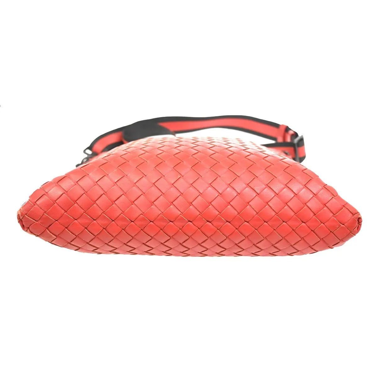 Bottega Veneta Flat Messenger Intrecciato Nappa Red Leather Shoulder Bag Bag (Pre-Owned)