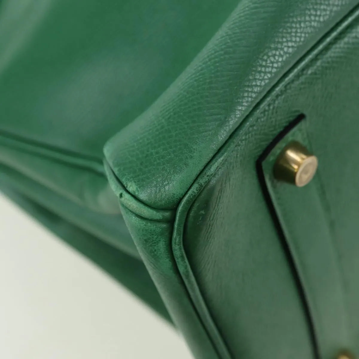 Hermes Birkin Handbag Green Togo With Gold Hardware Green Leather Handbag (Pre-Owned)