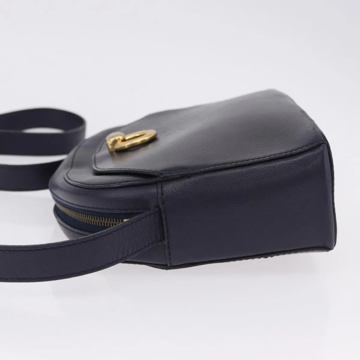 Celine Vintage Leather Navy Leather Shoulder Bag Bag (Pre-Owned)