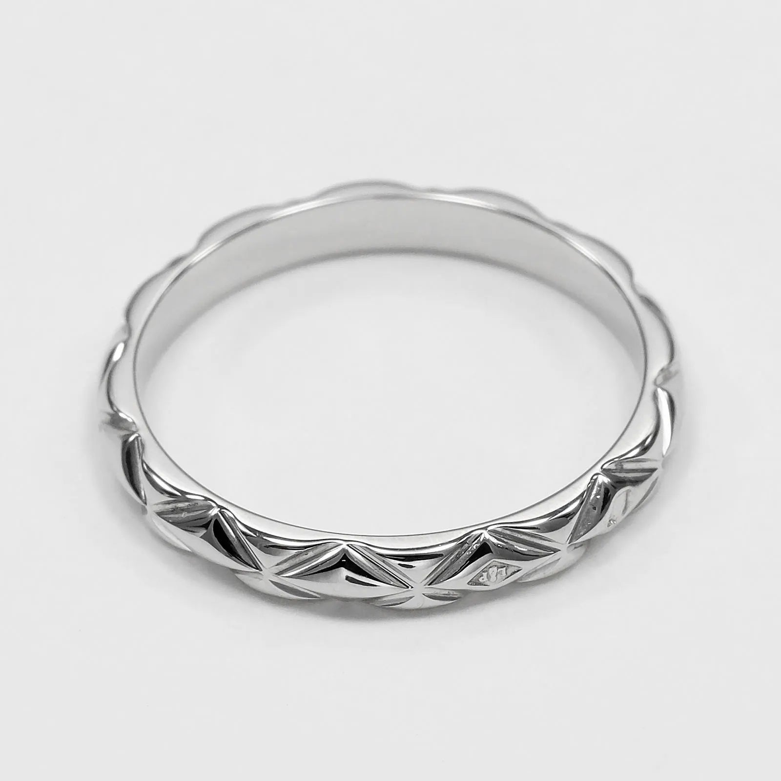 Chanel Matelasse Platinum Silver Platinum Ring Jewelry (Pre-Owned)