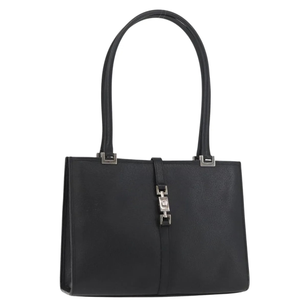 Gucci Jackie Tote Guccissima Leather Black Leather Handbag (Pre-Owned)