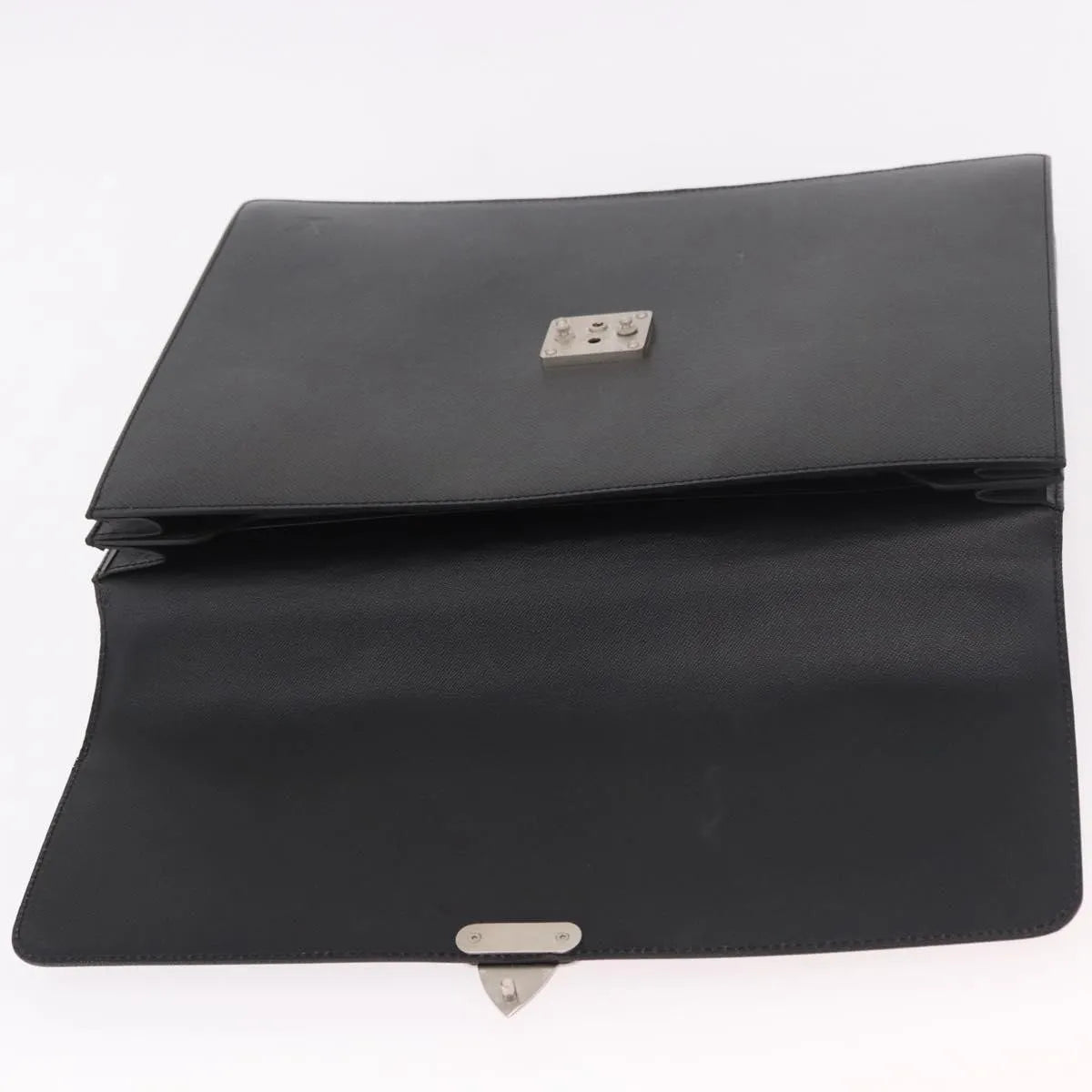 Louis Vuitton Serviette Moskova Taiga Leather Black Leather Briefcase Bag (Pre-Owned)