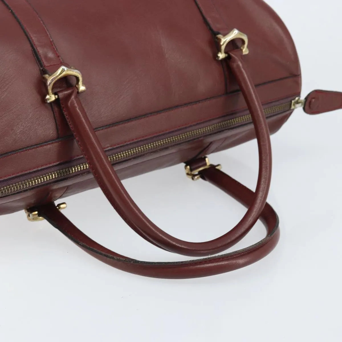 Cartier Must De Cartier Leather Burgundy Leather Handbag (Pre-Owned)