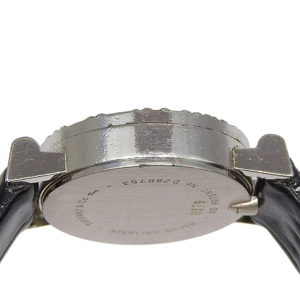 Tiffany & Co. Atlas Quartz Stainless Steel And Leather Watch (Pre-Owned)