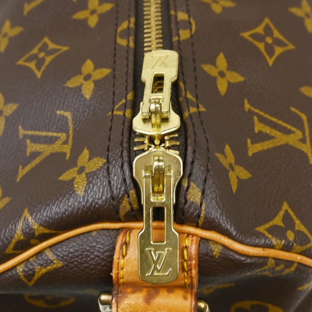 Louis Vuitton Keepall Bandouliere Monogram Canvas Brown Canvas Travel Bag Bag (Pre-Owned)