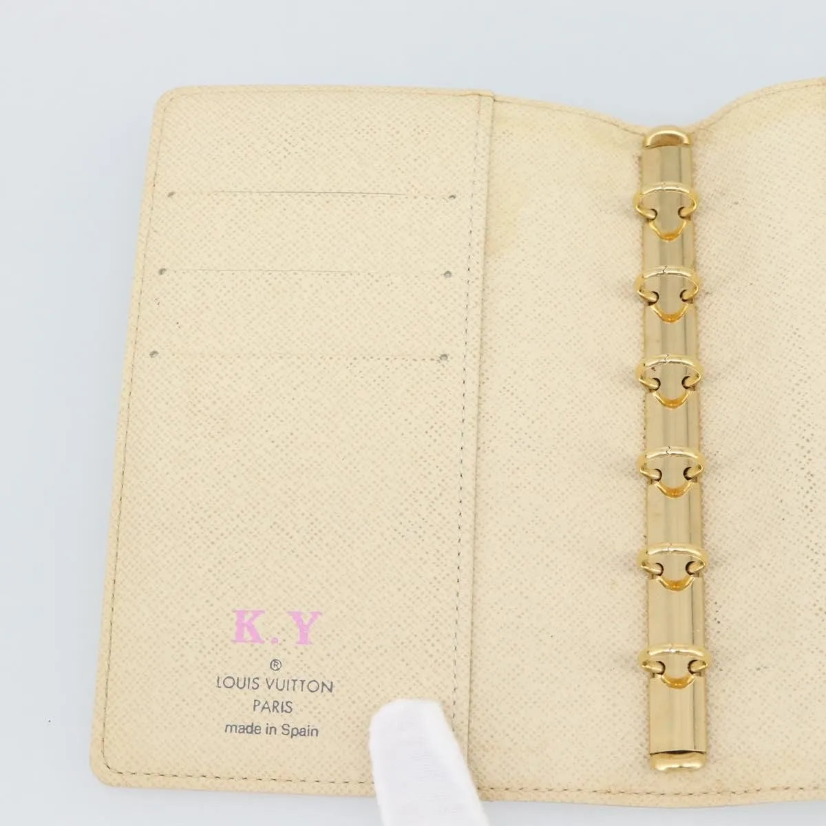 Louis Vuitton Agenda Cover Damier Beige Canvas Clutche & Pouche Bag (Pre-Owned)
