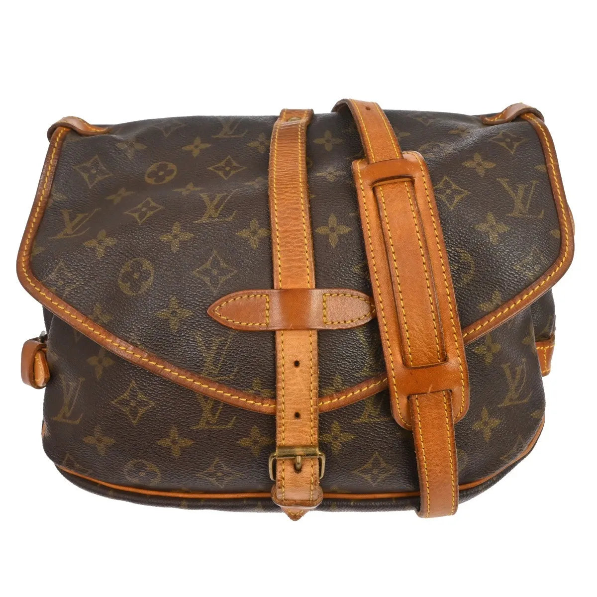 Louis Vuitton Saumur Monogram Canvas Brown Canvas Shoulder Bag Bag (Pre-Owned)