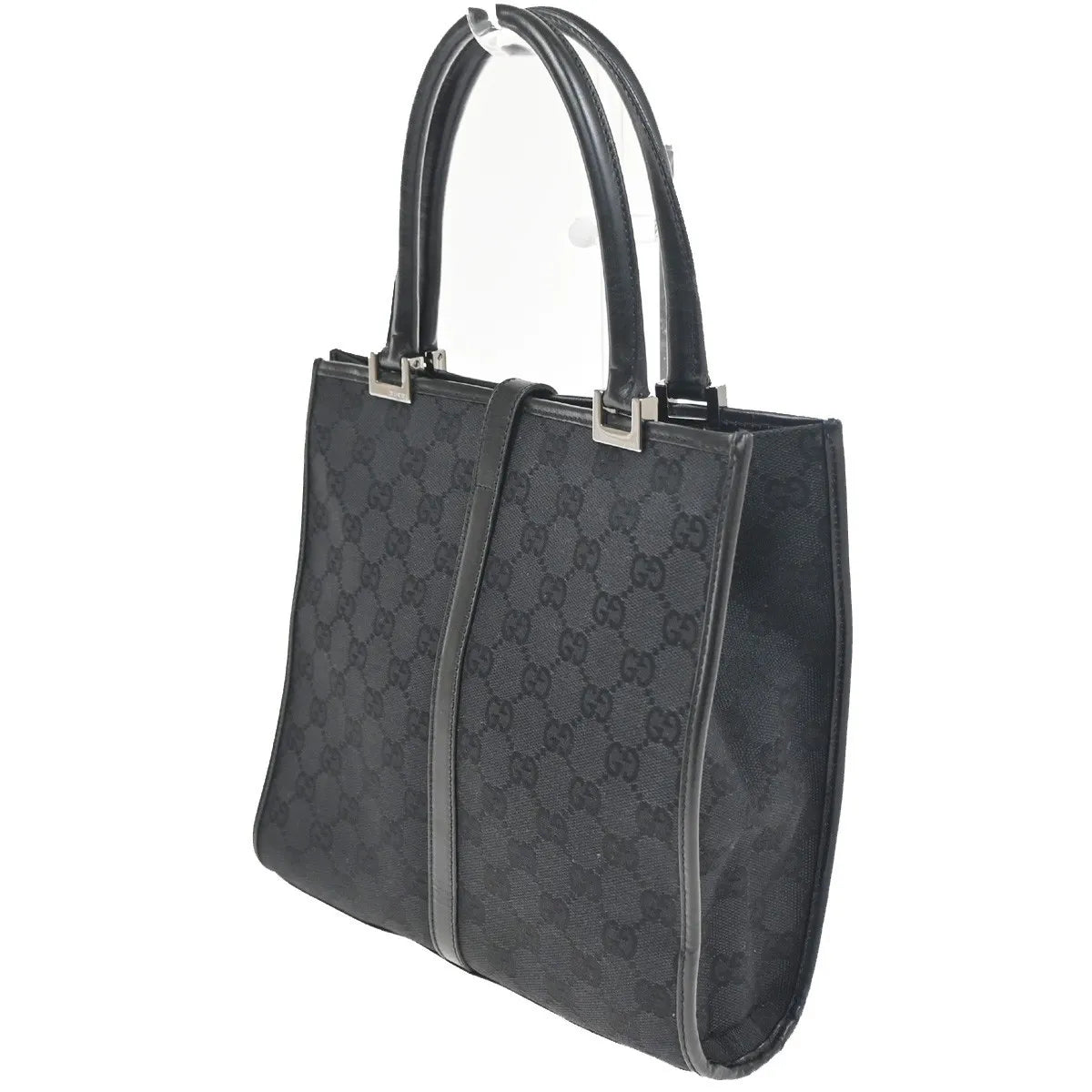 Gucci Jackie Tote Gg Canvas Black Canvas Handbag (Pre-Owned)