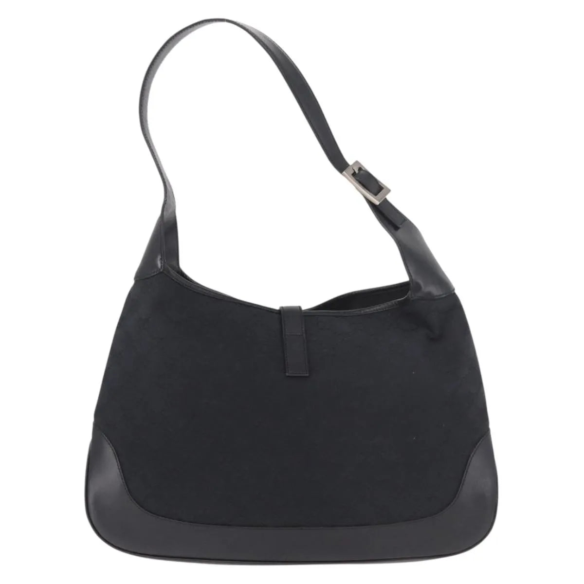 Gucci Vintage Jackie O Hobo Canvas And Leather Black Canvas Shoulder Bag Bag (Pre-Owned)