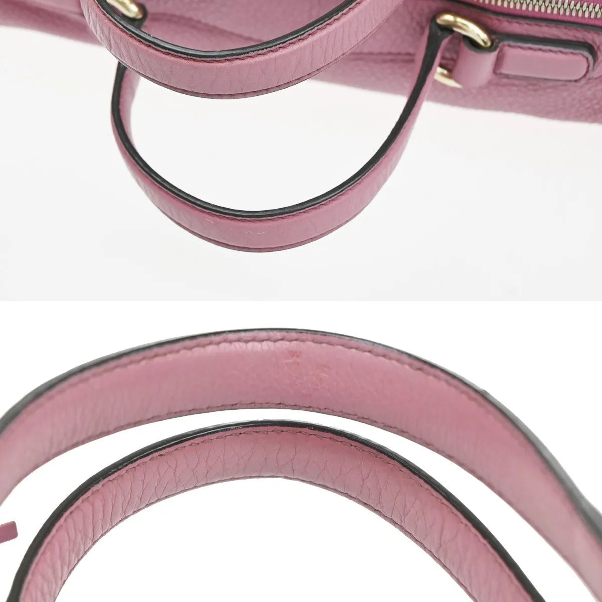 Gucci Soho Boston Leather Pink Leather Handbag (Pre-Owned)