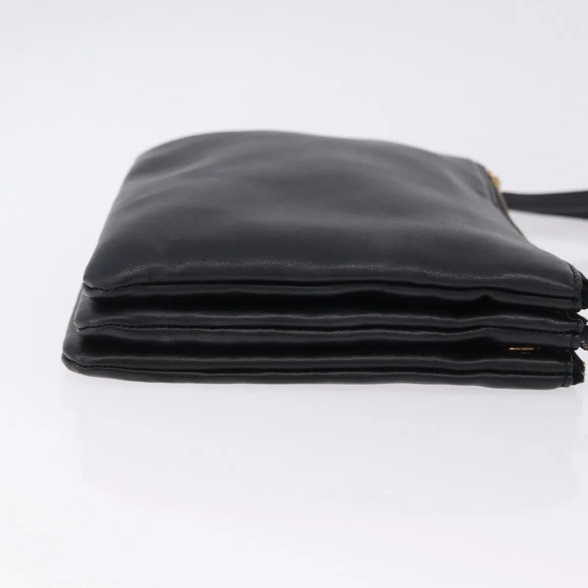 Celine Trio Leather Black Leather Shoulder Bag Bag (Pre-Owned)