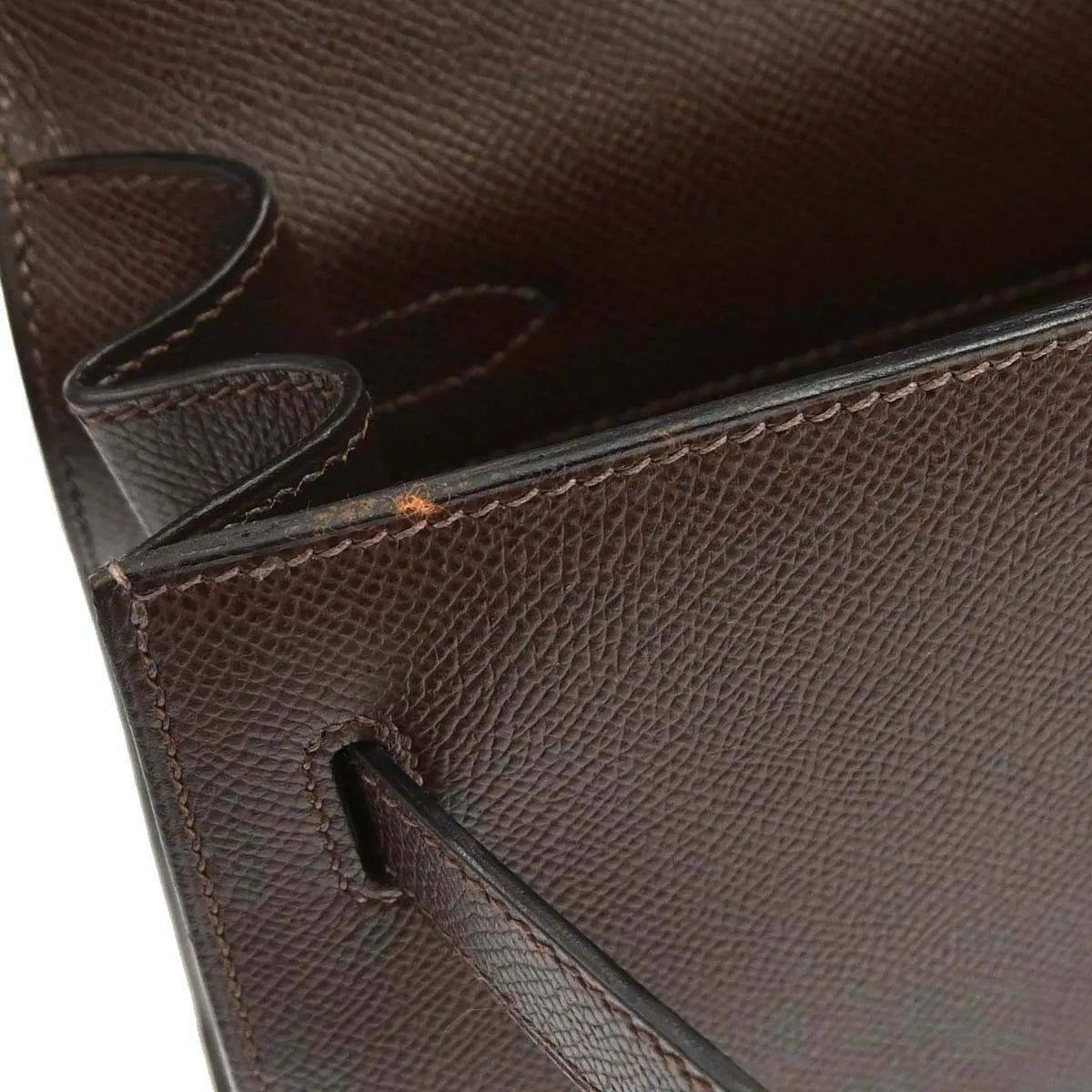 Hermes Kelly Sellier Epsom Brown Calfskin Handbag (Pre-Owned)