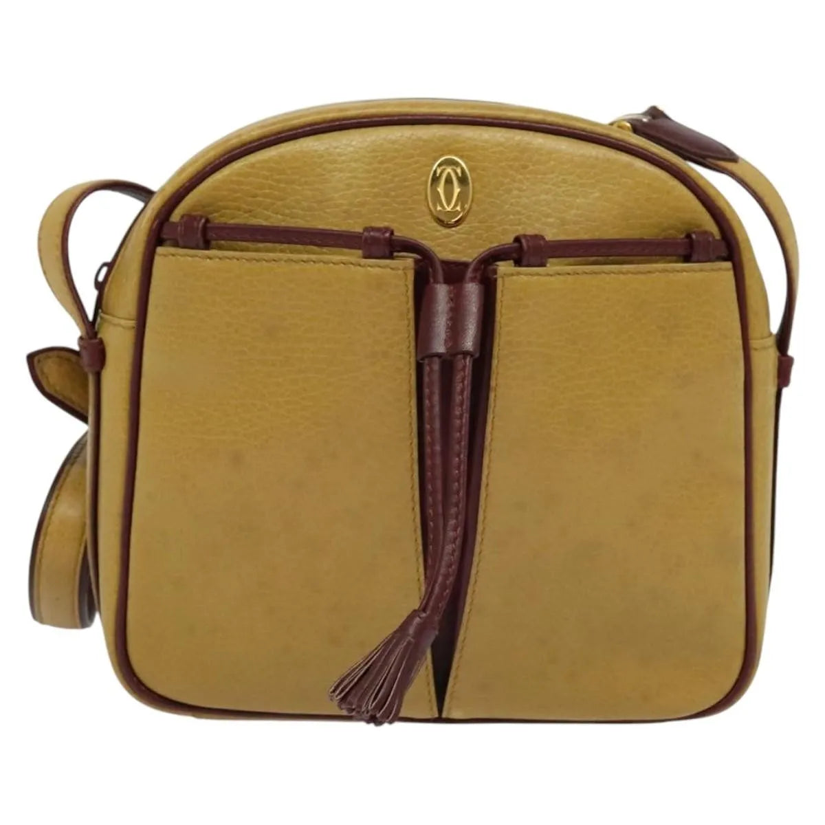 Cartier Tasseled Must De Cartier Leather Beige Leather Shoulder Bag Bag (Pre-Owned)