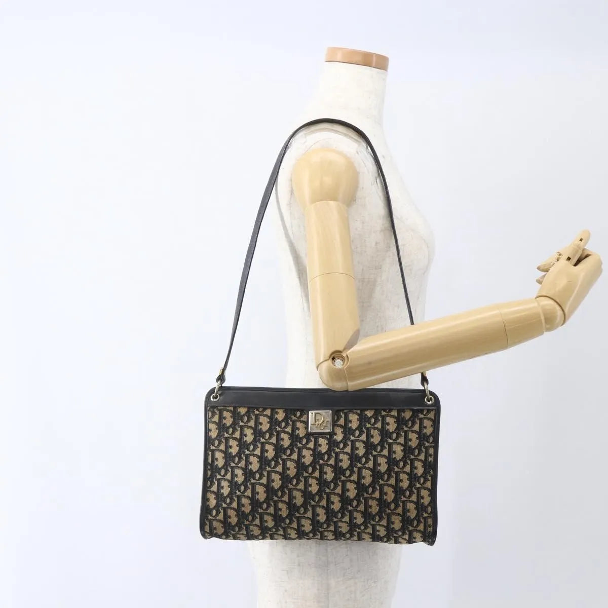 Christian Dior Vintage Trotter Canvas Navy Canvas Shoulder Bag Bag (Pre-Owned)
