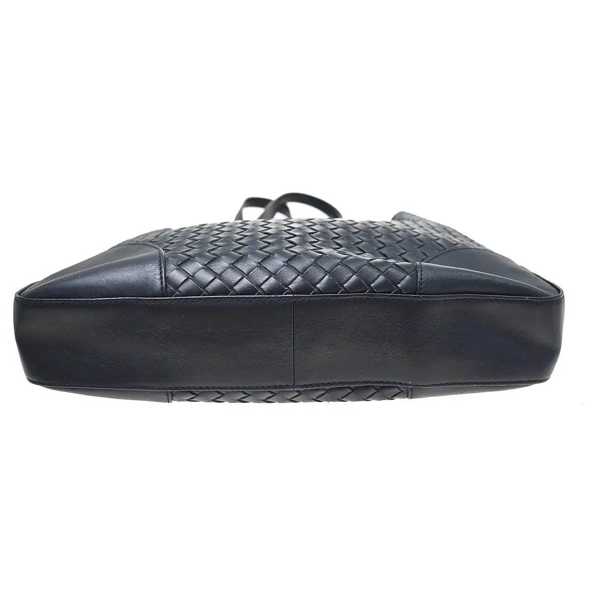 Bottega Veneta Belted Snap Tote Intrecciato Nappa Navy Leather Tote Bag Bag (Pre-Owned)