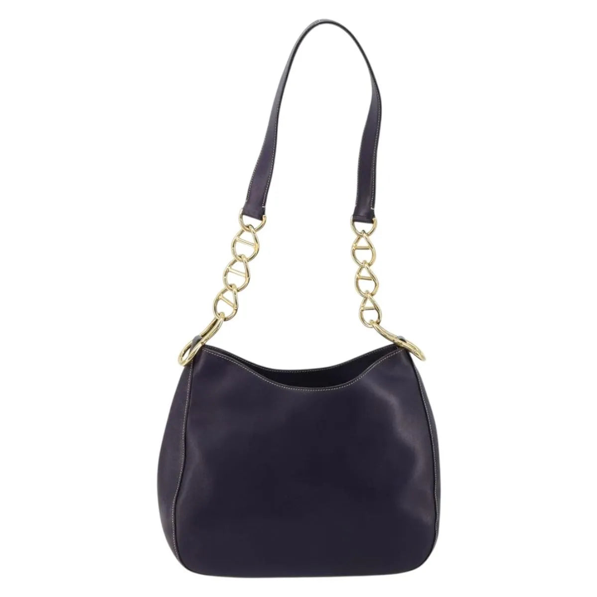 Prada Chain Leather Purple Leather Handbag (Pre-Owned)