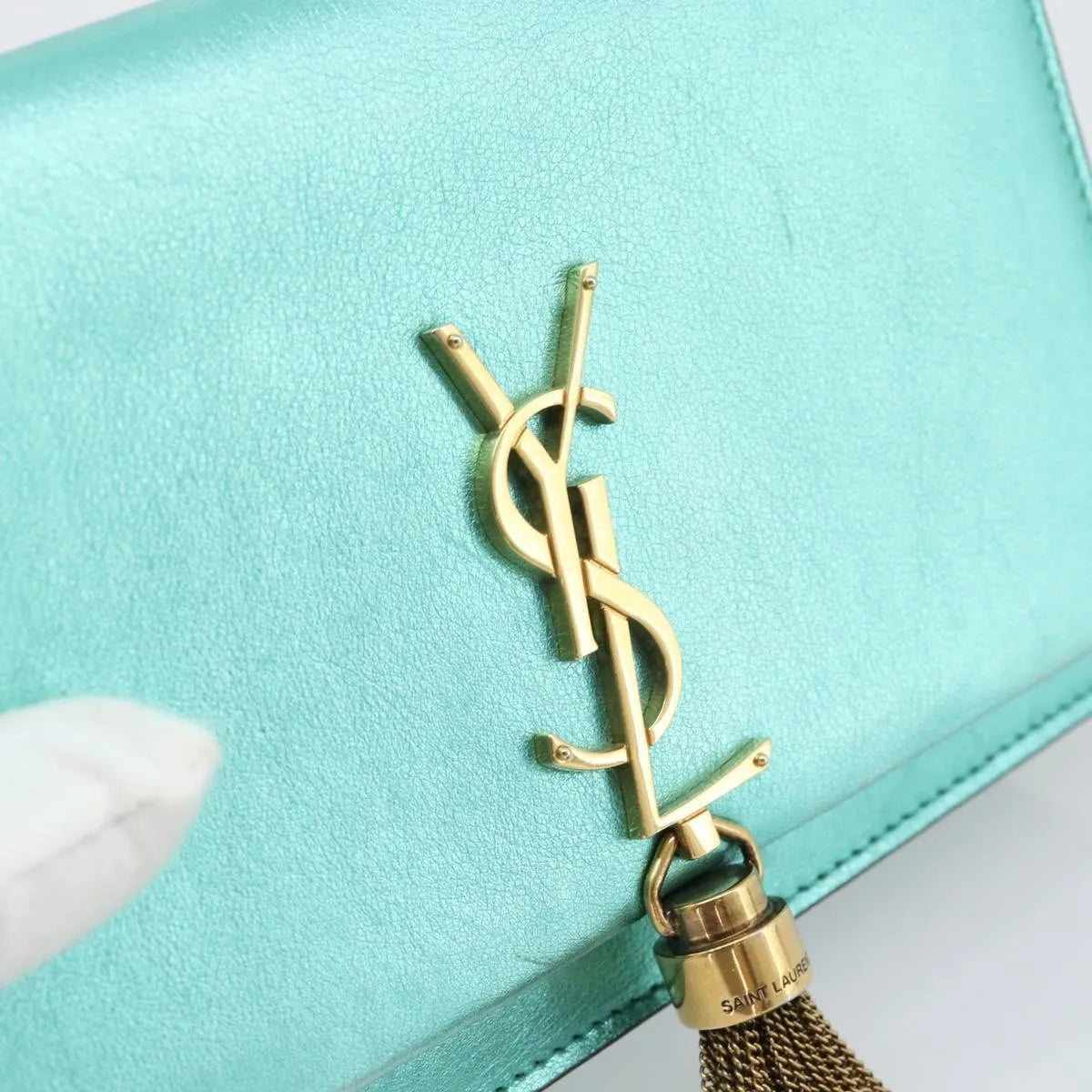 Saint Laurent Kate Leather Green Leather Shoulder Bag Bag (Pre-Owned)