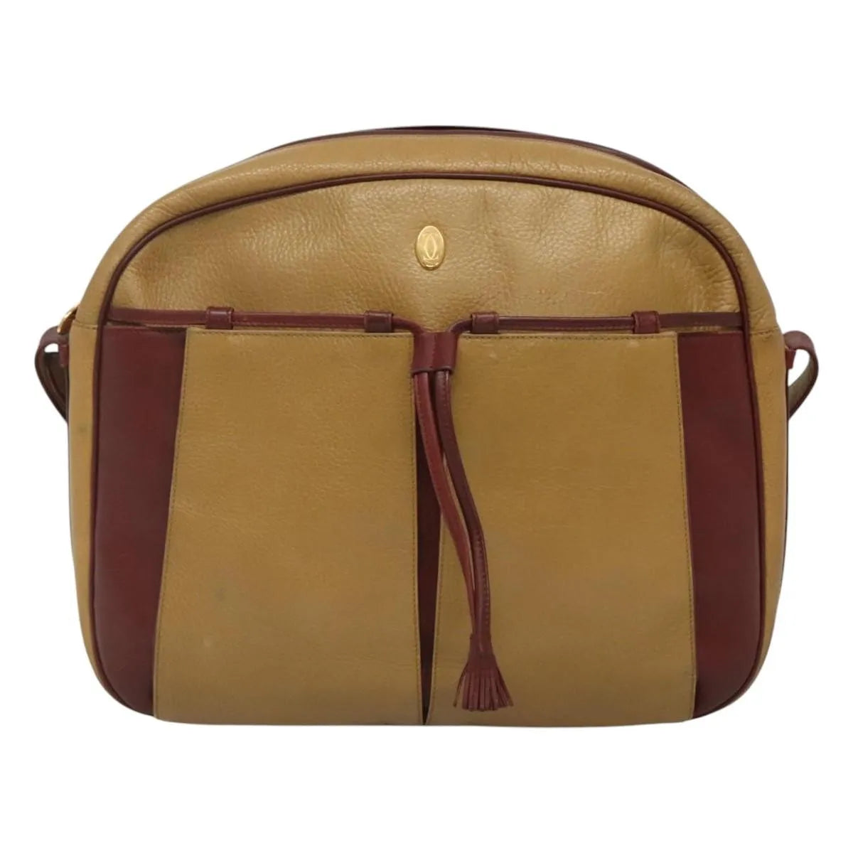 Cartier Tasseled Must De Cartier Leather Beige Leather Shoulder Bag Bag (Pre-Owned)