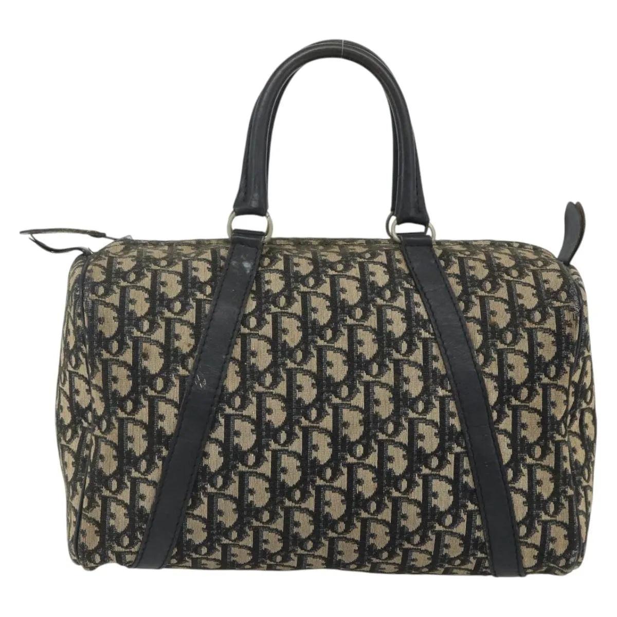 Christian Dior Vintage Trotter Boston Diorissimo Canvas Navy Canvas Handbag (Pre-Owned)