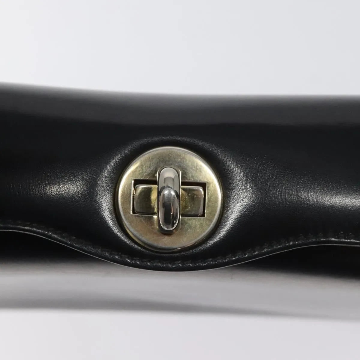 Gucci Vintage Convertible Box Leather Black Leather Handbag (Pre-Owned)