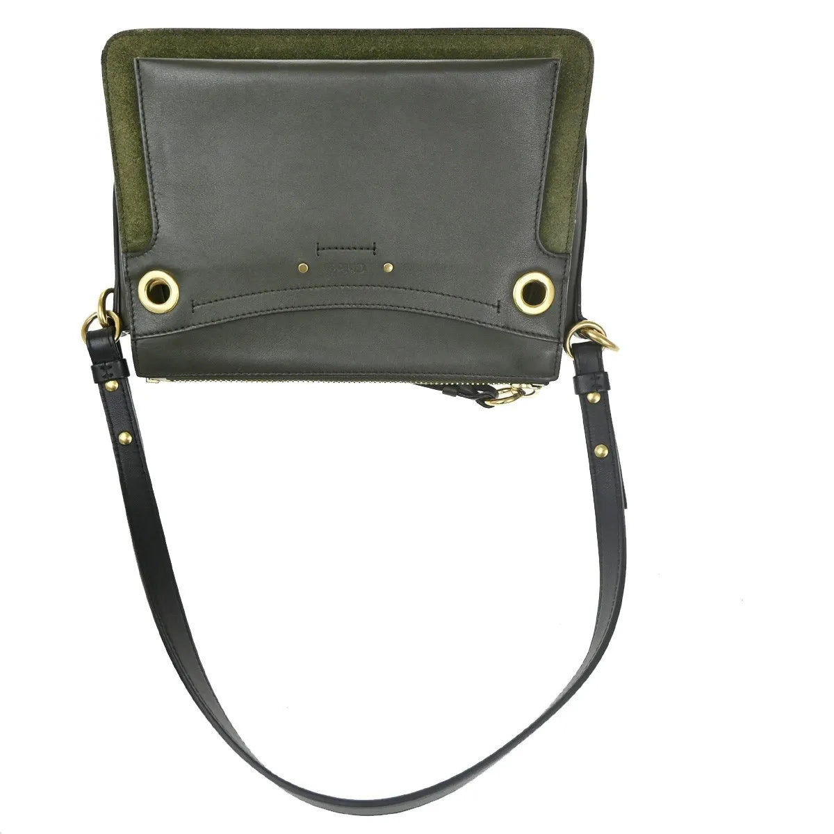 Chloe Roy Leather Black Suede Shoulder Bag Bag (Pre-Owned)