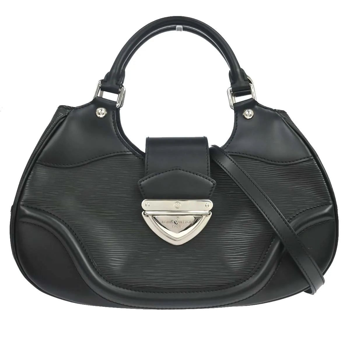 Louis Vuitton Montaigne Sac Epi Leather Black Leather Handbag (Pre-Owned)