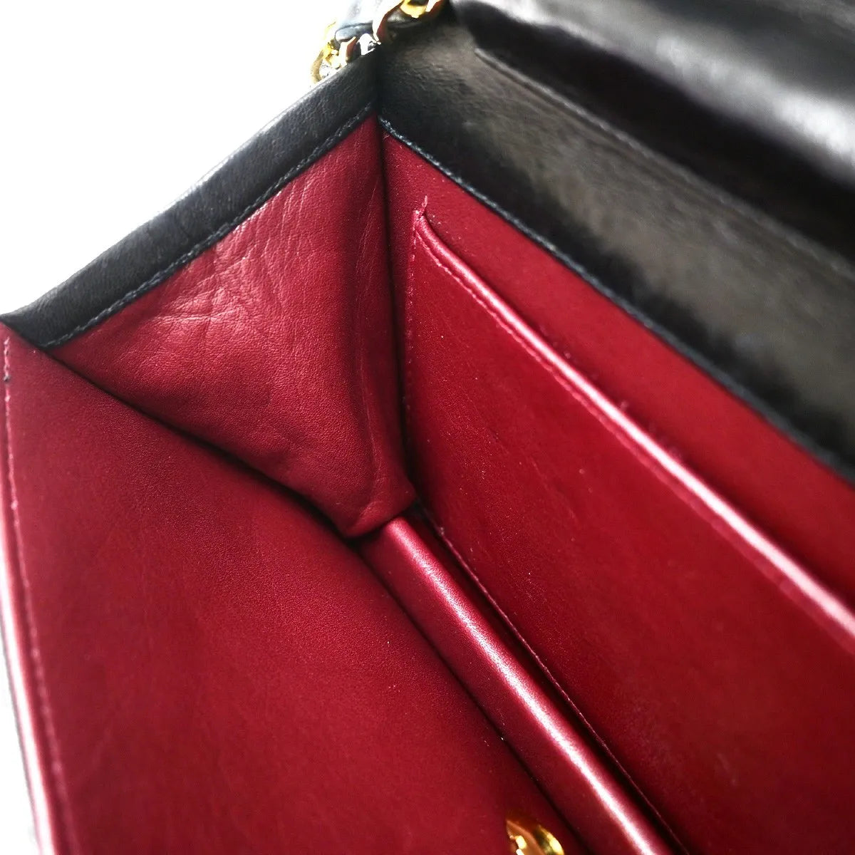 Chanel Vintage Full Flap Quilted Lambskin Black Leather Shoulder Bag Bag (Pre-Owned)