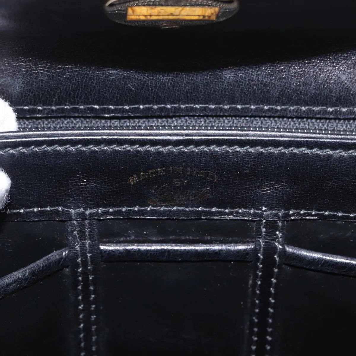 Gucci Vintage Convertible Bamboo Box Leather Black Leather Handbag (Pre-Owned)