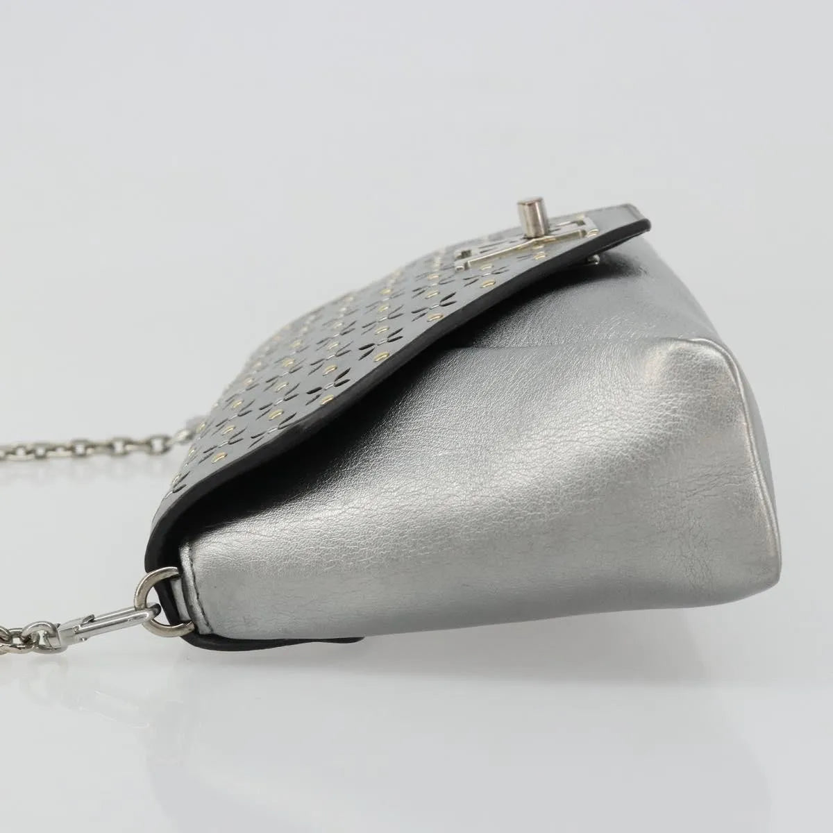 Louis Vuitton Love Note Chain Clutch Leather Silver Leather Shoulder Bag Bag (Pre-Owned)