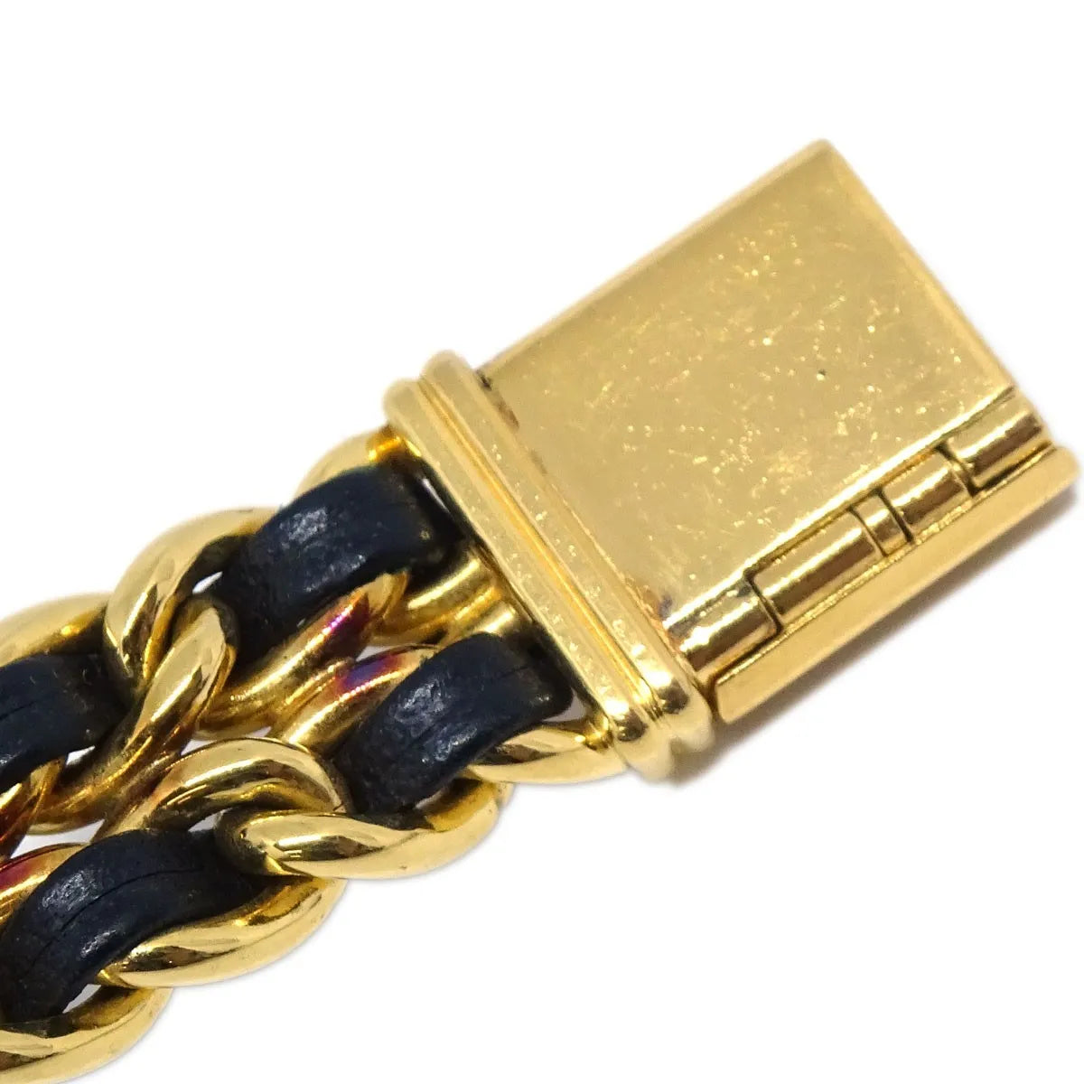 Chanel Premiere Rock Quartz Plated Metal And Leather Watch (Pre-Owned)