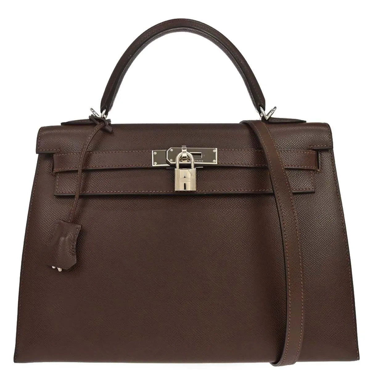 Hermes Kelly Sellier Epsom Brown Calfskin Handbag (Pre-Owned)