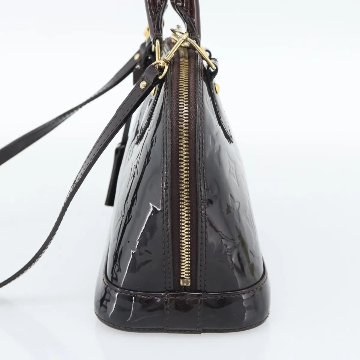 Louis Vuitton Alma Patent Leather Brown Patent_Leather Handbag (Pre-Owned)