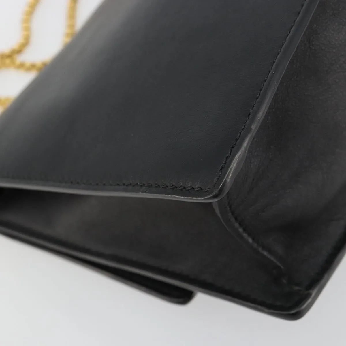 Versace Medusa Flap Chain Leather Black Leather Shoulder Bag Bag (Pre-Owned)