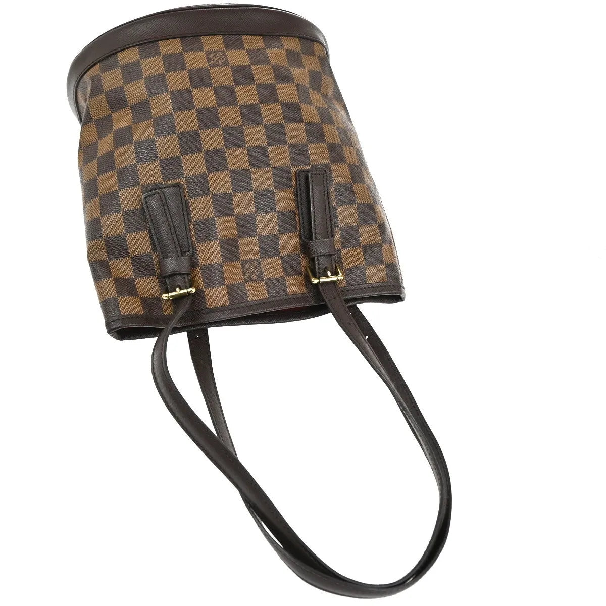 Louis Vuitton Marais Bucket Damier Brown Leather Shoulder Bag Bag (Pre-Owned)