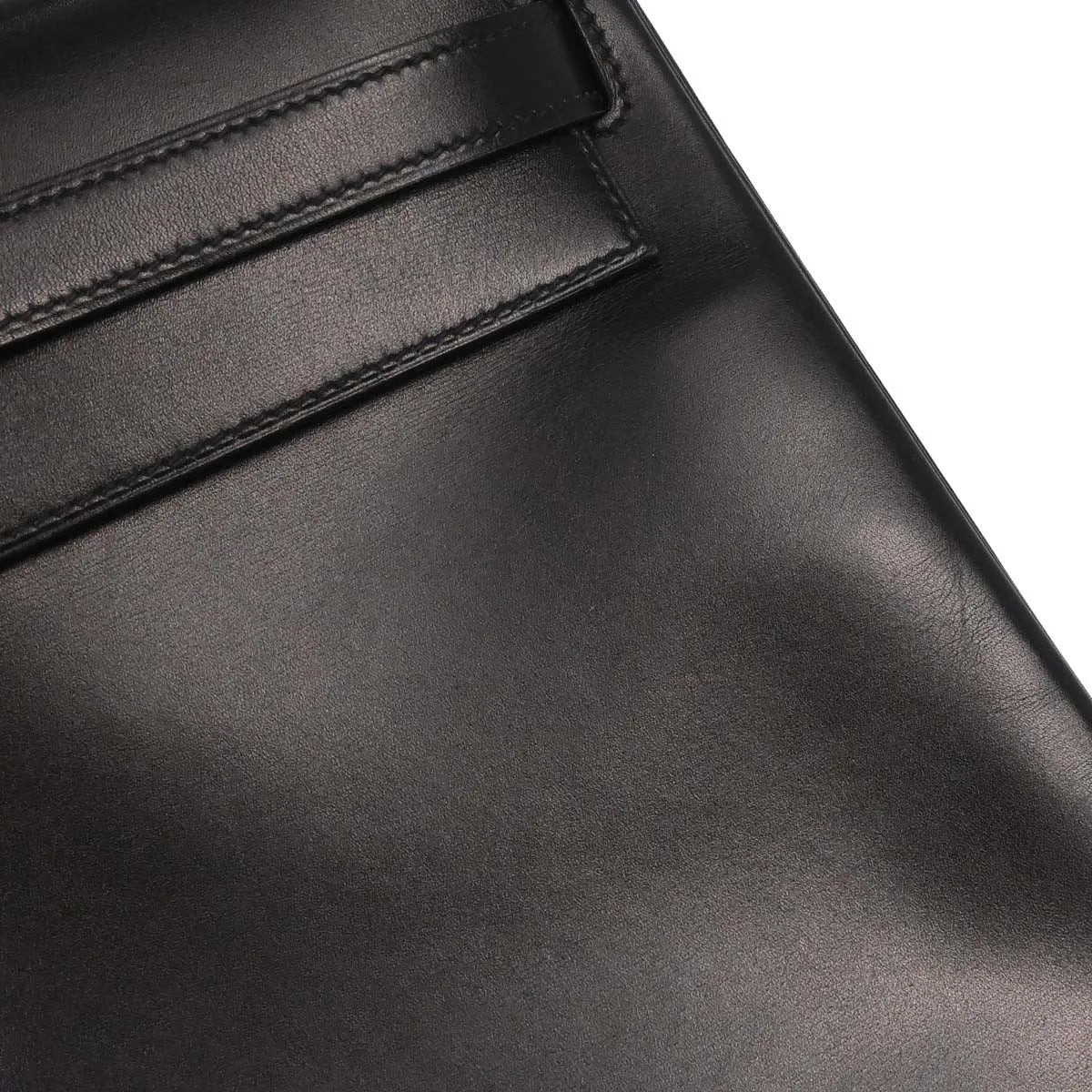 Hermes Kelly Black Box Calf With Gold Hardware Black Leather Handbag (Pre-Owned)