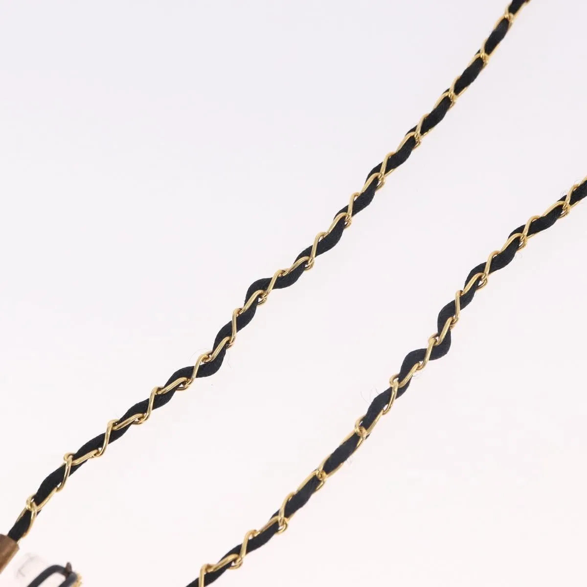 Chanel Cc Perfume Bottle Pendant Chain Long Metal With Leather, Crystals And Faux Pearl Gold Metal Necklace Jewelry (Pre-Owned)