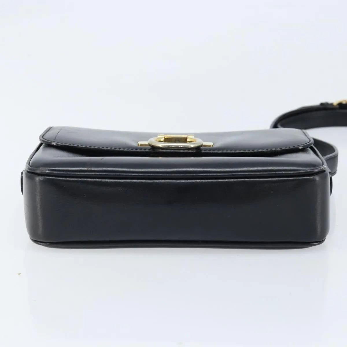 Celine Shoulder Leather Black Leather Shoulder Bag Bag (Pre-Owned)