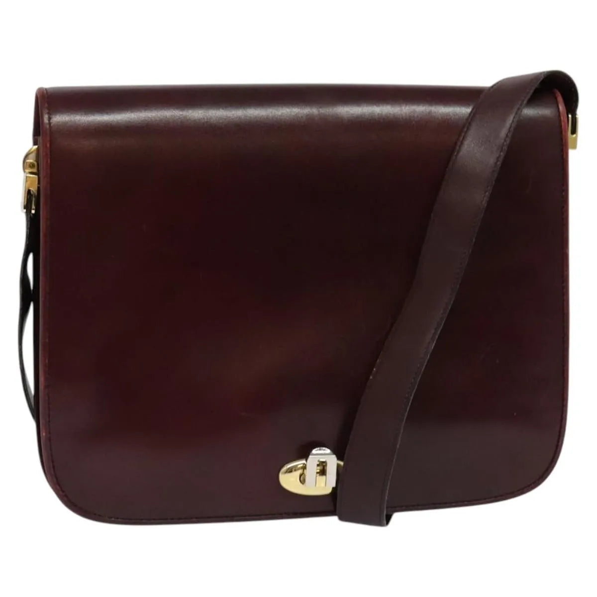 Bally Vintage Leather Burgundy Leather Shoulder Bag Bag (Pre-Owned)