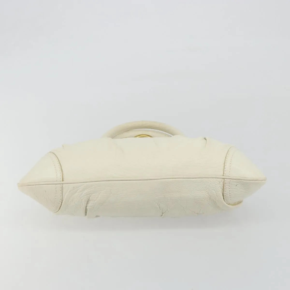 Salvatore Ferragamo Gancini Leather White Leather Handbag (Pre-Owned)