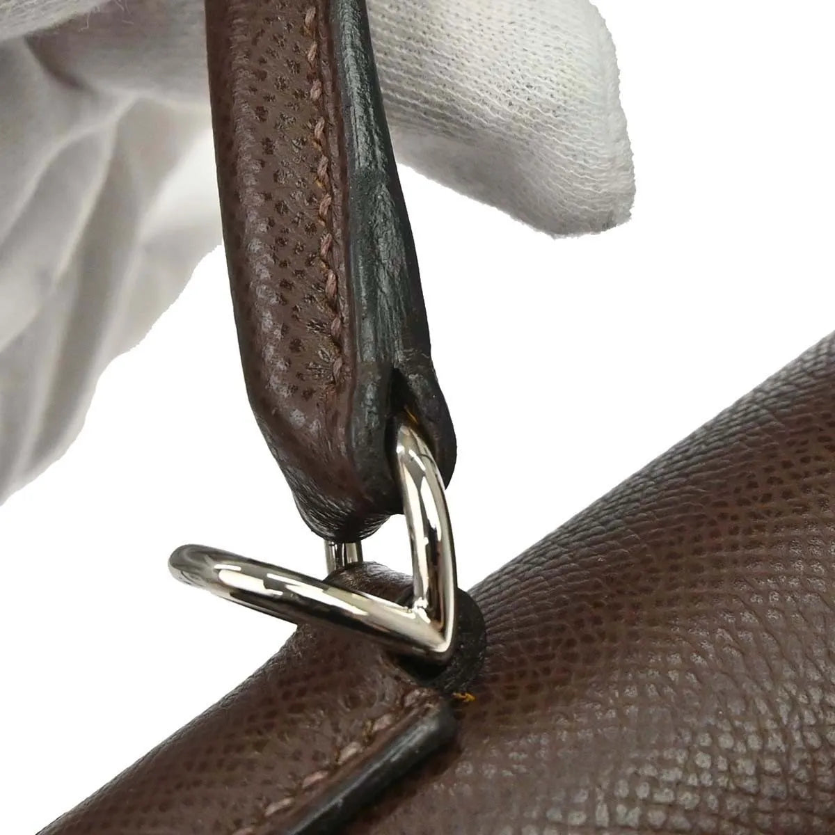 Hermes Kelly Sellier Epsom Brown Calfskin Handbag (Pre-Owned)