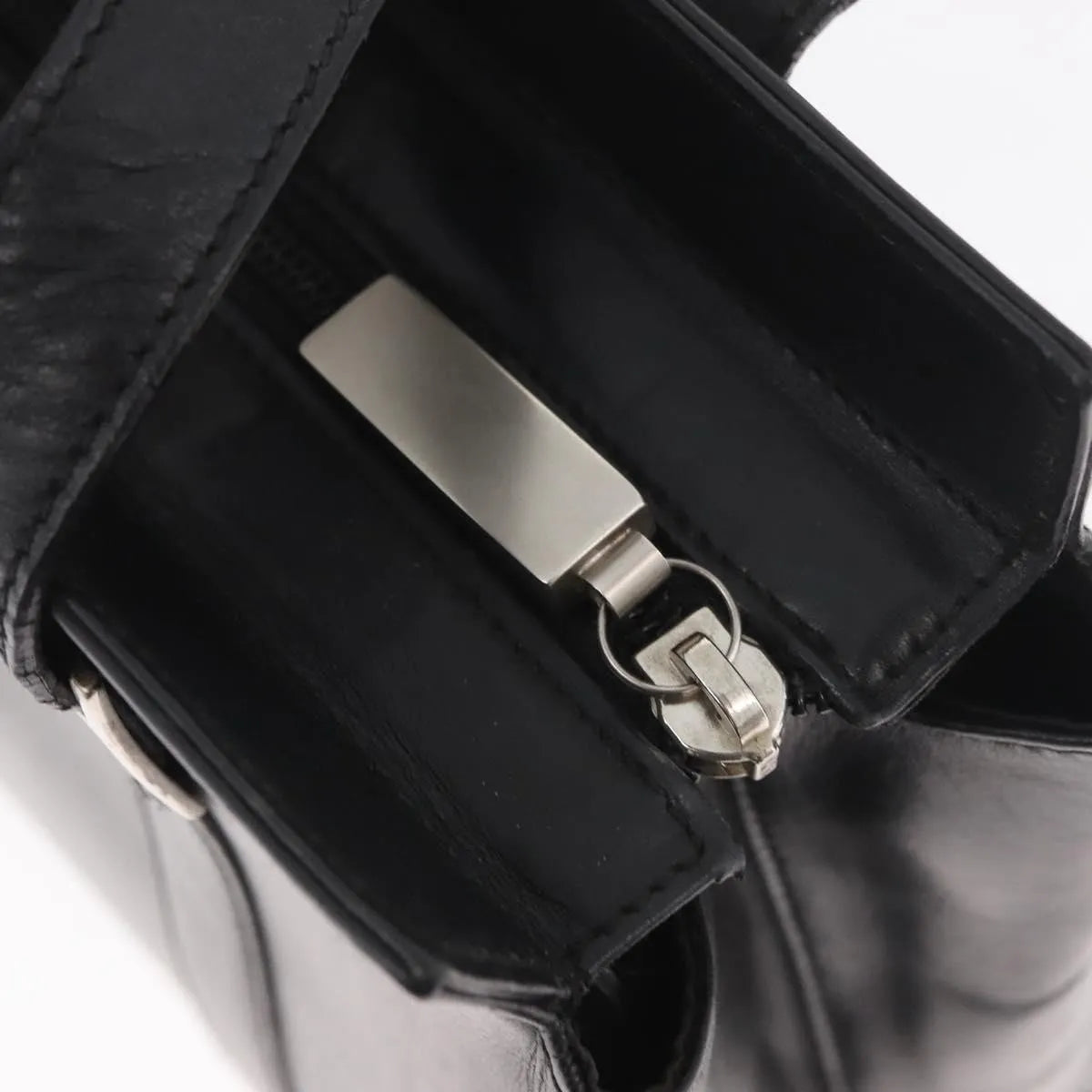 Salvatore Ferragamo Vintage Leather Black Leather Tote Bag Bag (Pre-Owned)