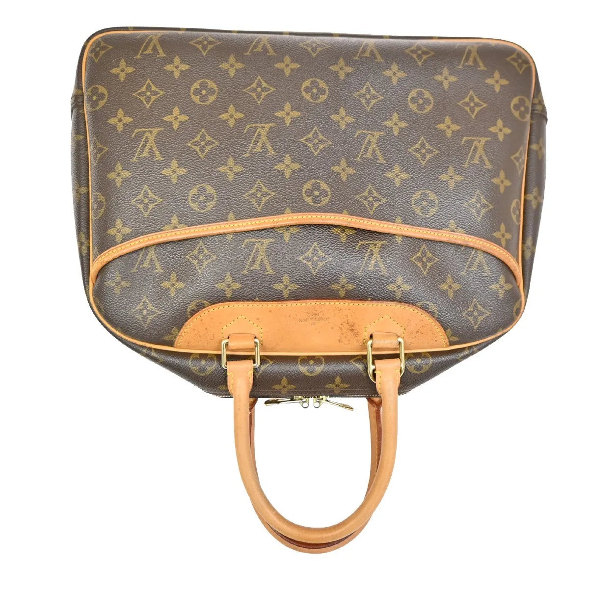 Louis Vuitton Deauville Monogram Canvas Brown Leather Handbag (Pre-Owned)