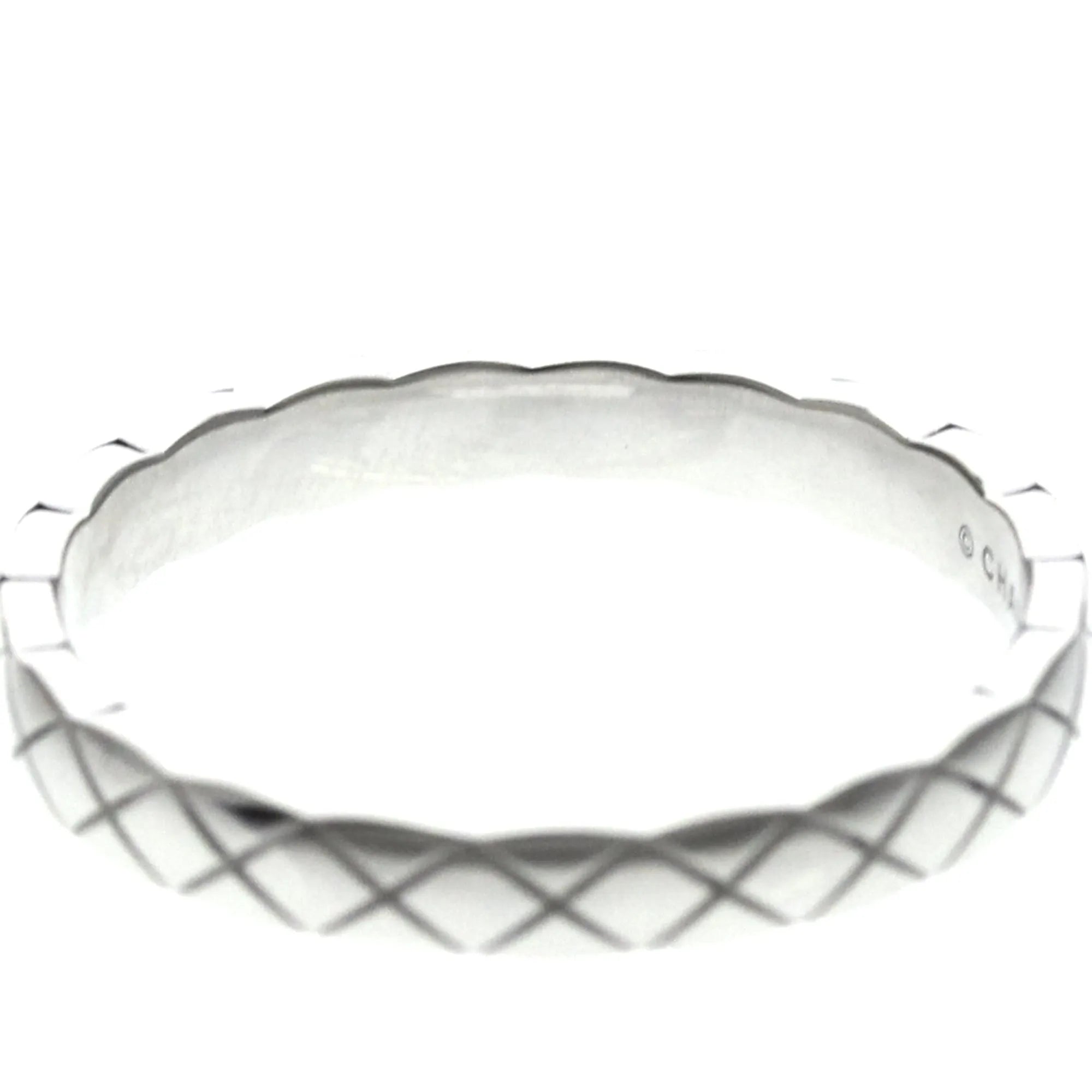 Chanel Coco Crush 18K White Gold Silver White_Gold Ring Jewelry (Pre-Owned)
