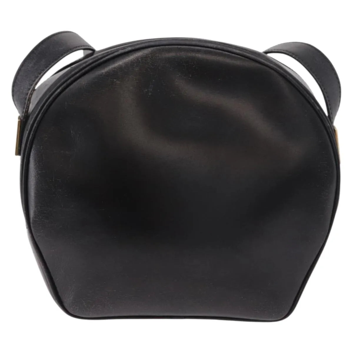 Celine Vintage Circle Logo Leather Black Leather Shoulder Bag Bag (Pre-Owned)