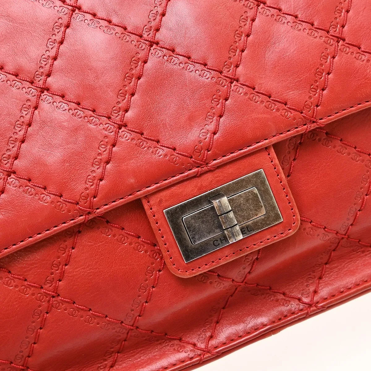Chanel Crave Reissue Flap Quilted Calfskin Red Calfskin Shoulder Bag Bag (Pre-Owned)