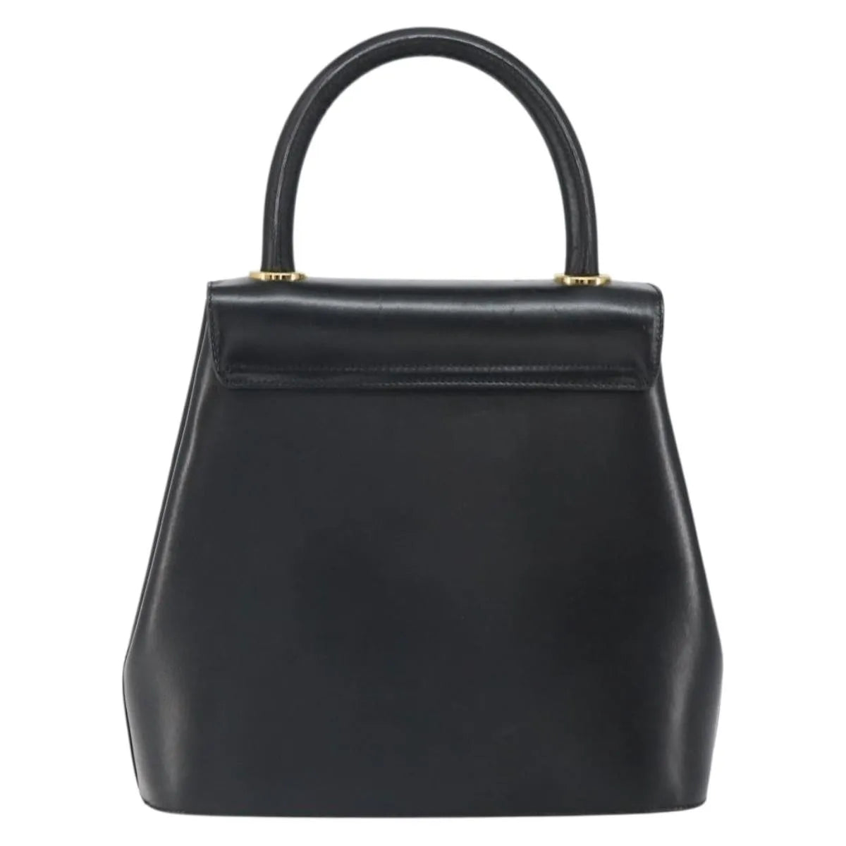 Salvatore Ferragamo Vintage Leather Black Leather Handbag (Pre-Owned)