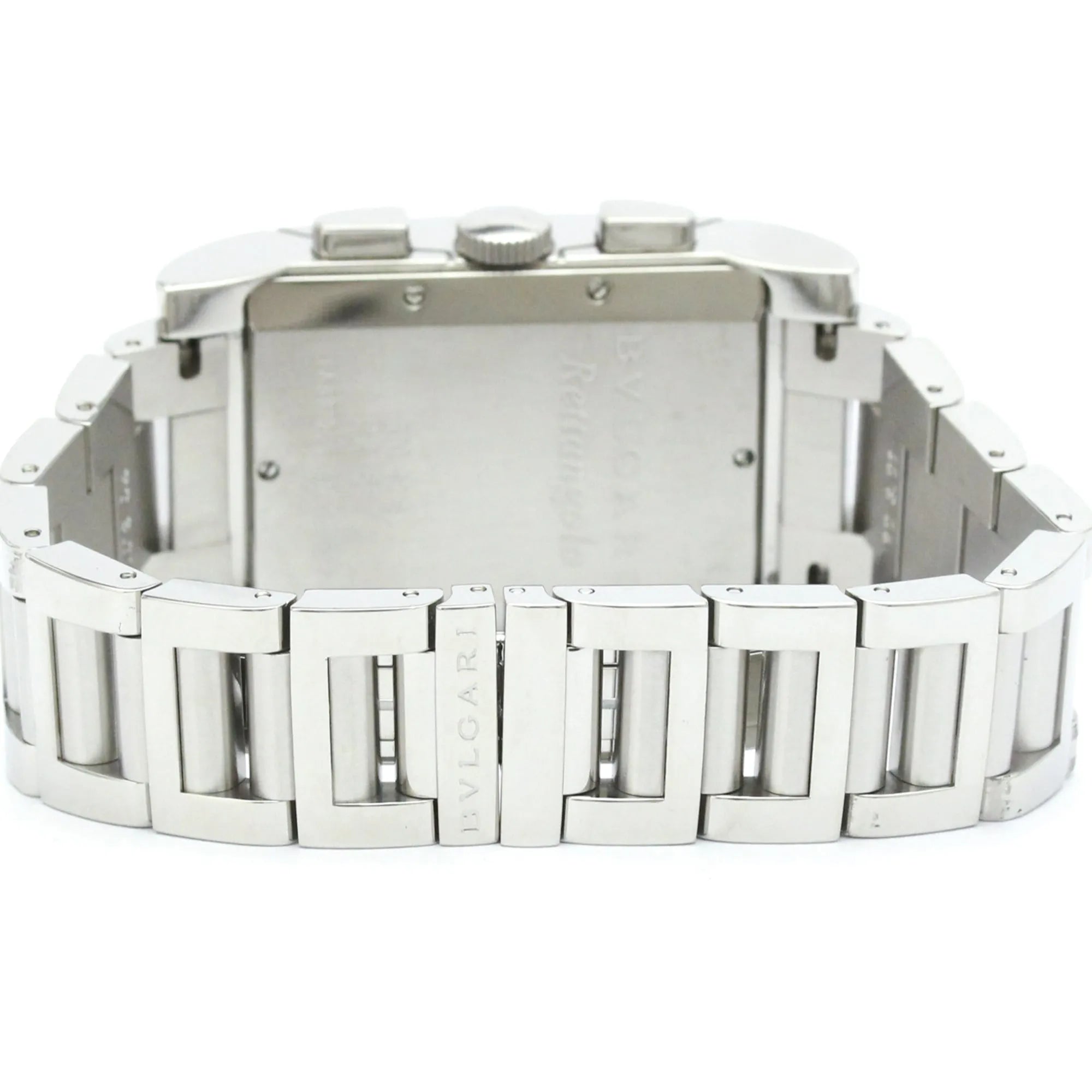 Bvlgari Bvlgari Rettangolo Chronograph Quartz Stainless Steel Watch (Pre-Owned)